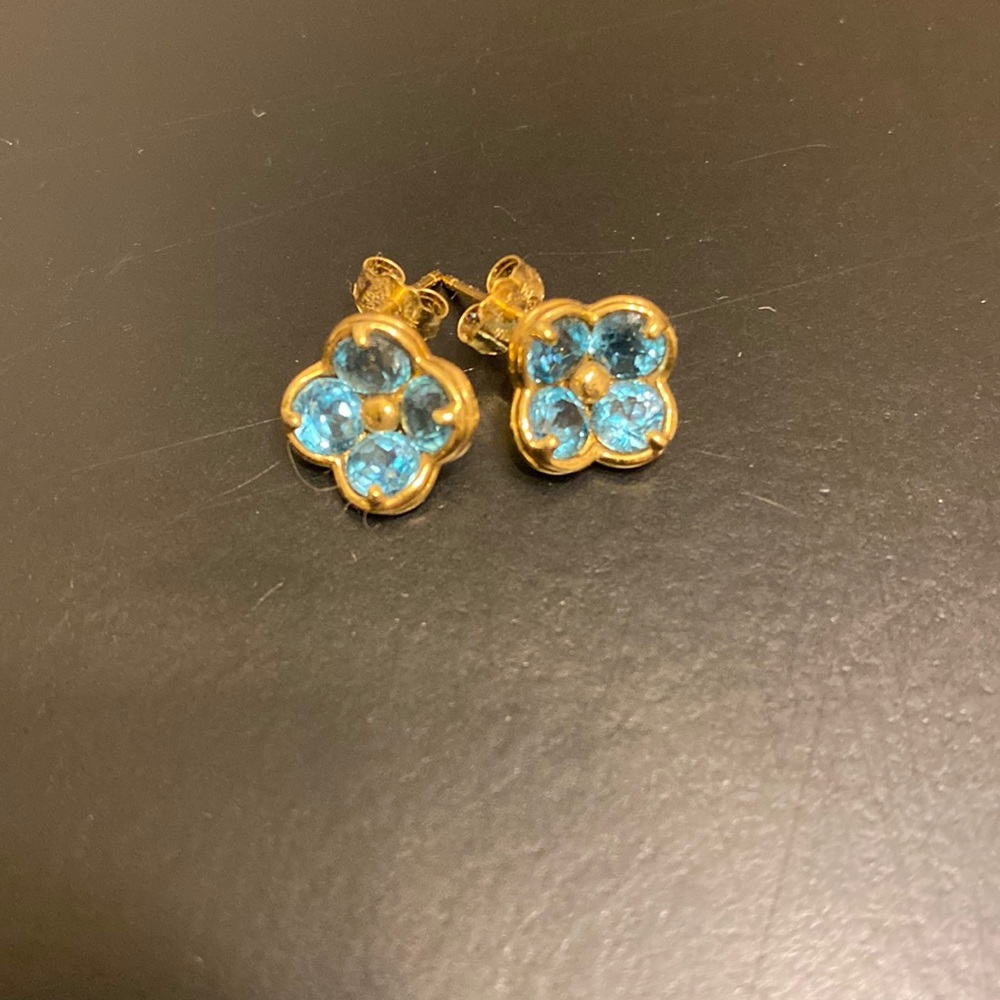 14k London Blue Topaz Earrings